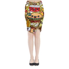 Cute Food Wallpaper Picture Midi Wrap Pencil Skirt