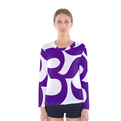 Hindu Om Symbol (purple) Women s Long Sleeve Tee by abbeyz71