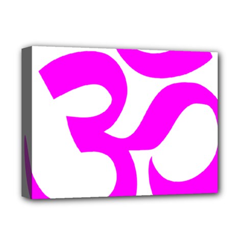 Hindu Om Symbol (magenta) Deluxe Canvas 16  X 12  