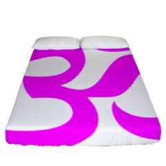 Hindu Om Symbol (magenta) Fitted Sheet (queen Size) by abbeyz71