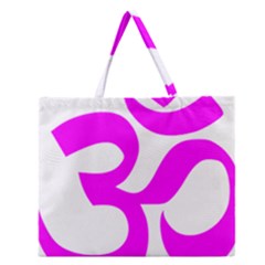 Hindu Om Symbol (magenta) Zipper Large Tote Bag