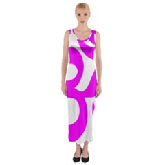 Hindu Om Symbol (magenta) Fitted Maxi Dress