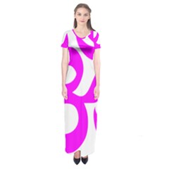 Hindu Om Symbol (magenta) Short Sleeve Maxi Dress