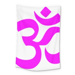 Hindu Om Symbol (magenta) Small Tapestry