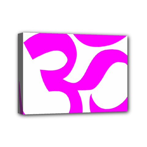 Hindu Om Symbol (magenta) Mini Canvas 7  X 5  by abbeyz71