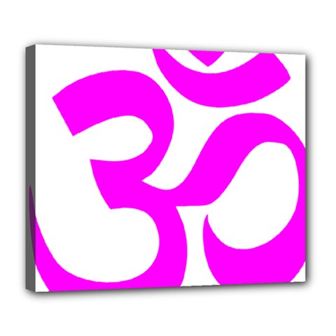 Hindu Om Symbol (magenta) Deluxe Canvas 24  X 20  