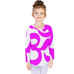 Hindu Om Symbol (magenta) Kids  Long Sleeve Tee