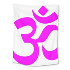 Hindu Om Symbol (magenta) Medium Tapestry