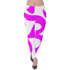 Hindu Om Symbol (magenta) Velvet Leggings