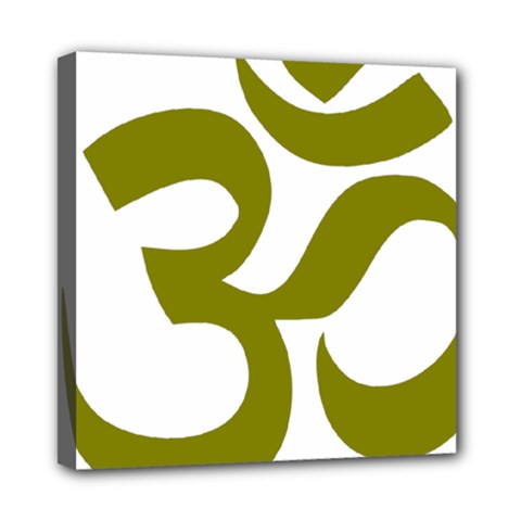 Hindi Om Symbol (olive) Mini Canvas 8  X 8 