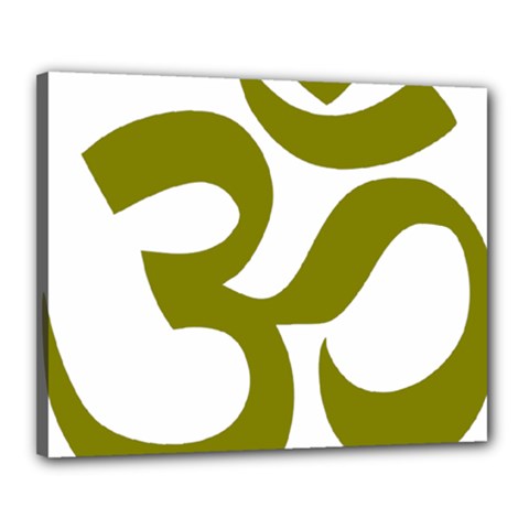 Hindi Om Symbol (olive) Canvas 20  X 16 