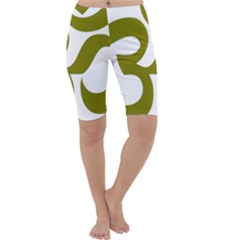 Hindi Om Symbol (olive) Cropped Leggings 