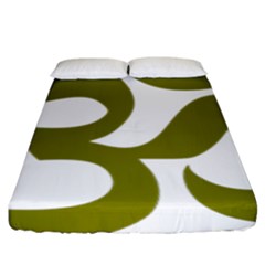 Hindi Om Symbol (olive) Fitted Sheet (king Size)