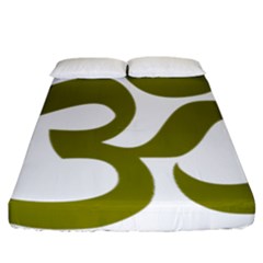 Hindi Om Symbol (olive) Fitted Sheet (california King Size)