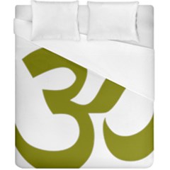 Hindi Om Symbol (olive) Duvet Cover (california King Size)