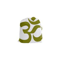 Hindi Om Symbol (olive) Drawstring Pouches (xs) 
