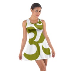 Hindi Om Symbol (olive) Cotton Racerback Dress