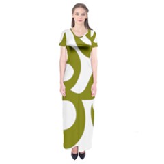 Hindi Om Symbol (olive) Short Sleeve Maxi Dress