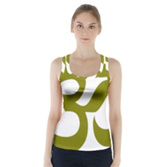 Hindi Om Symbol (olive) Racer Back Sports Top