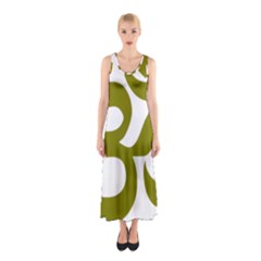 Hindu Om Symbol (olive) Sleeveless Maxi Dress