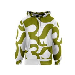 Hindu Om Symbol (olive) Kids  Zipper Hoodie