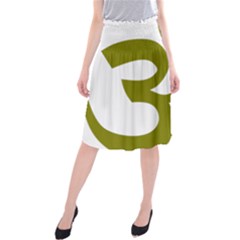 Hindu Om Symbol (olive) Midi Beach Skirt