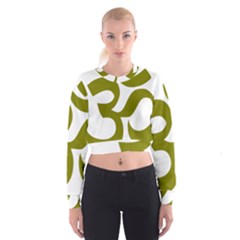 Hindu Om Symbol (olive) Cropped Sweatshirt by abbeyz71