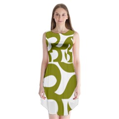 Hindu Om Symbol (olive) Sleeveless Chiffon Dress  