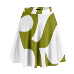 Hindu Om Symbol (olive) High Waist Skirt