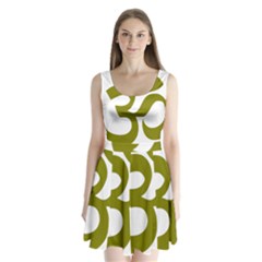 Hindu Om Symbol (olive) Split Back Mini Dress 