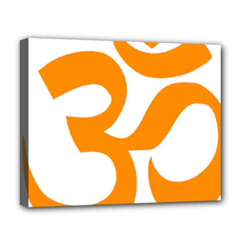 Hindu Om Symbol (orange) Deluxe Canvas 20  X 16   by abbeyz71