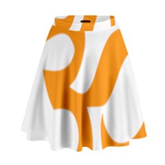 Hindu Om Symbol (orange) High Waist Skirt by abbeyz71