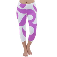 Hindu Om Symbol (bright Purple) Capri Winter Leggings  by abbeyz71