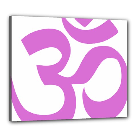 Hindu Om Symbol (bright Purple) Canvas 24  X 20  by abbeyz71