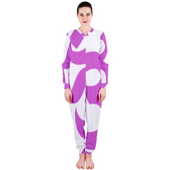 Hindu Om Symbol (bright Purple) Onepiece Jumpsuit (ladies)  by abbeyz71