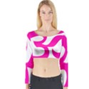 Hindu Om Symbol (Pink) Long Sleeve Crop Top View1