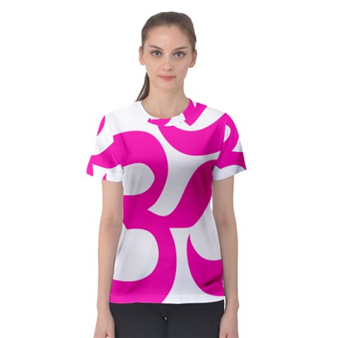 Hindu Om Symbol (pink) Women s Sport Mesh Tee by abbeyz71