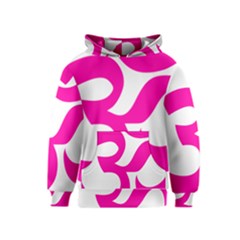 Hindu Om Symbol (pink) Kids  Pullover Hoodie by abbeyz71