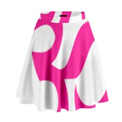 Hindu Om Symbol (deep Pink) High Waist Skirt by abbeyz71