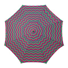 Retro Pattern Zig Zag Golf Umbrellas by Nexatart