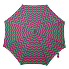 Retro Pattern Zig Zag Hook Handle Umbrellas (small) by Nexatart