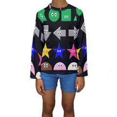 Cute Symbol Kids  Long Sleeve Swimwear