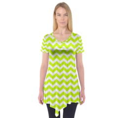 Chevron Background Patterns Short Sleeve Tunic  by Nexatart