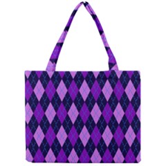 Static Argyle Pattern Blue Purple Mini Tote Bag