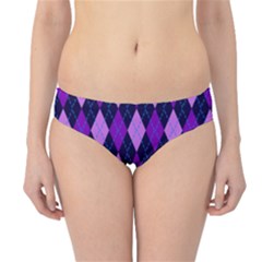 Static Argyle Pattern Blue Purple Hipster Bikini Bottoms by Nexatart