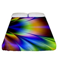 Bright Flower Fractal Star Floral Rainbow Fitted Sheet (king Size) by Mariart