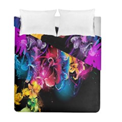 Abstract Patterns Lines Colors Flowers Floral Butterfly Duvet Cover Double Side (full/ Double Size)