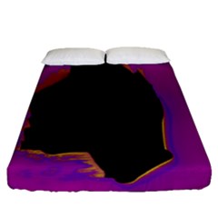 Buffalo Fractal Black Purple Space Fitted Sheet (queen Size)