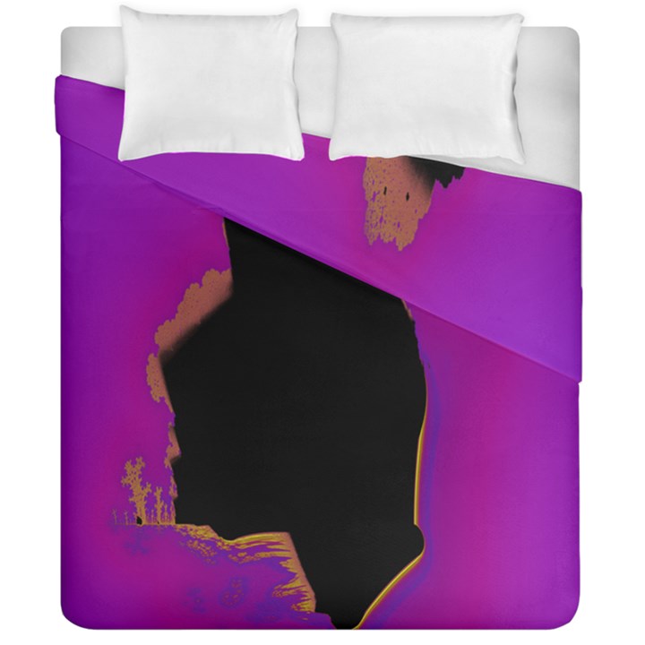 Buffalo Fractal Black Purple Space Duvet Cover Double Side (California King Size)