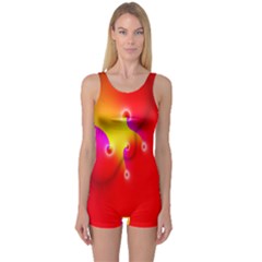 Complex Orange Red Pink Hole Yellow One Piece Boyleg Swimsuit by Mariart